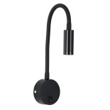 GloboStar® GOOSE 60878 Μοντέρνο Φωτιστικό Τοίχου - Απλίκα Ξενοδοχείου Bed Side LED 3W 300lm 36° AC 220-240V - Reading Light - Μ6.5 x Π15 x Υ24.5cm - Φυσικό Λευκό 4500K - Μαύρο - 3 Xρόνια Εγγύηση