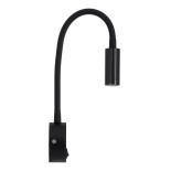 GloboStar® GOOSE 60878 Μοντέρνο Φωτιστικό Τοίχου - Απλίκα Ξενοδοχείου Bed Side LED 3W 300lm 36° AC 220-240V - Reading Light - Μ6.5 x Π15 x Υ24.5cm - Φυσικό Λευκό 4500K - Μαύρο - 3 Xρόνια Εγγύηση