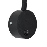 GloboStar® GOOSE 60878 Μοντέρνο Φωτιστικό Τοίχου - Απλίκα Ξενοδοχείου Bed Side LED 3W 300lm 36° AC 220-240V - Reading Light - Μ6.5 x Π15 x Υ24.5cm - Φυσικό Λευκό 4500K - Μαύρο - 3 Xρόνια Εγγύηση