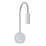 GloboStar® GOOSE 60879 Μοντέρνο Φωτιστικό Τοίχου - Απλίκα Ξενοδοχείου Bed Side LED 3W 300lm 36° AC 220-240V - Reading Light - Μ6.5 x Π15 x Υ24.5cm - Φυσικό Λευκό 4500K - Γκρι Νίκελ - 3 Xρόνια Εγγύηση