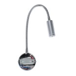 GloboStar® GOOSE 60879 Μοντέρνο Φωτιστικό Τοίχου - Απλίκα Ξενοδοχείου Bed Side LED 3W 300lm 36° AC 220-240V - Reading Light - Μ6.5 x Π15 x Υ24.5cm - Φυσικό Λευκό 4500K - Γκρι Νίκελ - 3 Xρόνια Εγγύηση