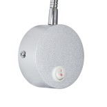 GloboStar® GOOSE 60879 Μοντέρνο Φωτιστικό Τοίχου - Απλίκα Ξενοδοχείου Bed Side LED 3W 300lm 36° AC 220-240V - Reading Light - Μ6.5 x Π15 x Υ24.5cm - Φυσικό Λευκό 4500K - Γκρι Νίκελ - 3 Xρόνια Εγγύηση