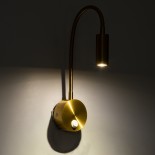 GloboStar® GOOSE 60880 Μοντέρνο Φωτιστικό Τοίχου - Απλίκα Ξενοδοχείου Bed Side LED 3W 300lm 36° AC 220-240V - Reading Light - Μ6.5 x Π15 x Υ24.5cm - Φυσικό Λευκό 4500K - Χρυσό Πλατίνα - 3 Xρόνια Εγγύηση