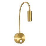 GloboStar® GOOSE 60880 Μοντέρνο Φωτιστικό Τοίχου - Απλίκα Ξενοδοχείου Bed Side LED 3W 300lm 36° AC 220-240V - Reading Light - Μ6.5 x Π15 x Υ24.5cm - Φυσικό Λευκό 4500K - Χρυσό Πλατίνα - 3 Xρόνια Εγγύηση