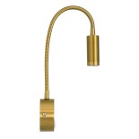 GloboStar® GOOSE 60880 Μοντέρνο Φωτιστικό Τοίχου - Απλίκα Ξενοδοχείου Bed Side LED 3W 300lm 36° AC 220-240V - Reading Light - Μ6.5 x Π15 x Υ24.5cm - Φυσικό Λευκό 4500K - Χρυσό Πλατίνα - 3 Xρόνια Εγγύηση