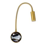 GloboStar® GOOSE 60880 Μοντέρνο Φωτιστικό Τοίχου - Απλίκα Ξενοδοχείου Bed Side LED 3W 300lm 36° AC 220-240V - Reading Light - Μ6.5 x Π15 x Υ24.5cm - Φυσικό Λευκό 4500K - Χρυσό Πλατίνα - 3 Xρόνια Εγγύηση