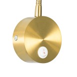 GloboStar® GOOSE 60880 Μοντέρνο Φωτιστικό Τοίχου - Απλίκα Ξενοδοχείου Bed Side LED 3W 300lm 36° AC 220-240V - Reading Light - Μ6.5 x Π15 x Υ24.5cm - Φυσικό Λευκό 4500K - Χρυσό Πλατίνα - 3 Xρόνια Εγγύηση
