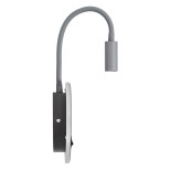 GLOBOSTAR® GOOSE 60882 Μοντέρνο Φωτιστικό Τοίχου - Απλίκα Ξενοδοχείου Reading Light με Φορτιστή USB 3A LED 6W 600lm 36° & 360° AC 220-240V IP20 Φυσικό Λευκό 4500K - CREE XPE & Lumileds SMD Chip & TÜV SÜD Driver - Γκρι Ανθρακί Ματ - Μ15.5 x Π15 x Υ30.5cm -