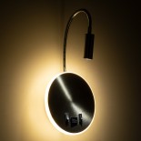 GLOBOSTAR® GOOSE 60884 Μοντέρνο Φωτιστικό Τοίχου - Απλίκα Ξενοδοχείου Reading Light με Φορτιστή USB 3A LED 6W 600lm 36° & 360° AC 220-240V IP20 Φυσικό Λευκό 4500K - CREE XPE & Lumileds SMD Chip & TÜV SÜD Driver - Νίκελ Βούρτσας - Μ15.5 x Π22.5 x Υ30cm - 3