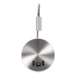 GLOBOSTAR® GOOSE 60884 Μοντέρνο Φωτιστικό Τοίχου - Απλίκα Ξενοδοχείου Reading Light με Φορτιστή USB 3A LED 6W 600lm 36° & 360° AC 220-240V IP20 Φυσικό Λευκό 4500K - CREE XPE & Lumileds SMD Chip & TÜV SÜD Driver - Νίκελ Βούρτσας - Μ15.5 x Π22.5 x Υ30cm - 3