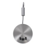 GLOBOSTAR® GOOSE 60884 Μοντέρνο Φωτιστικό Τοίχου - Απλίκα Ξενοδοχείου Reading Light με Φορτιστή USB 3A LED 6W 600lm 36° & 360° AC 220-240V IP20 Φυσικό Λευκό 4500K - CREE XPE & Lumileds SMD Chip & TÜV SÜD Driver - Νίκελ Βούρτσας - Μ15.5 x Π22.5 x Υ30cm - 3