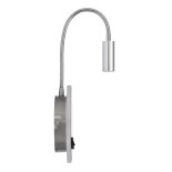 GLOBOSTAR® GOOSE 60884 Μοντέρνο Φωτιστικό Τοίχου - Απλίκα Ξενοδοχείου Reading Light με Φορτιστή USB 3A LED 6W 600lm 36° & 360° AC 220-240V IP20 Φυσικό Λευκό 4500K - CREE XPE & Lumileds SMD Chip & TÜV SÜD Driver - Νίκελ Βούρτσας - Μ15.5 x Π22.5 x Υ30cm - 3