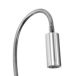 GLOBOSTAR® GOOSE 60884 Μοντέρνο Φωτιστικό Τοίχου - Απλίκα Ξενοδοχείου Reading Light με Φορτιστή USB 3A LED 6W 600lm 36° & 360° AC 220-240V IP20 Φυσικό Λευκό 4500K - CREE XPE & Lumileds SMD Chip & TÜV SÜD Driver - Νίκελ Βούρτσας - Μ15.5 x Π22.5 x Υ30cm - 3