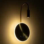 GLOBOSTAR® GOOSE 60885 Μοντέρνο Φωτιστικό Τοίχου - Απλίκα Ξενοδοχείου Reading Light με Φορτιστή USB 3A LED 6W 600lm 36° & 360° AC 220-240V IP20 Φυσικό Λευκό 4500K - Bridgelux COB Chip & TÜV SÜD Driver - Χρυσό Πλατίνα - Μ15.5 x Π22.5 x Υ30cm - 3 Χρόνια Εγγ