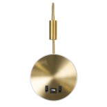 GLOBOSTAR® GOOSE 60885 Μοντέρνο Φωτιστικό Τοίχου - Απλίκα Ξενοδοχείου Reading Light με Φορτιστή USB 3A LED 6W 600lm 36° & 360° AC 220-240V IP20 Φυσικό Λευκό 4500K - Bridgelux COB Chip & TÜV SÜD Driver - Χρυσό Πλατίνα - Μ15.5 x Π22.5 x Υ30cm - 3 Χρόνια Εγγ