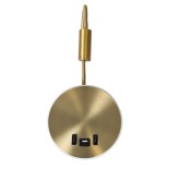 GLOBOSTAR® GOOSE 60885 Μοντέρνο Φωτιστικό Τοίχου - Απλίκα Ξενοδοχείου Reading Light με Φορτιστή USB 3A LED 6W 600lm 36° & 360° AC 220-240V IP20 Φυσικό Λευκό 4500K - Bridgelux COB Chip & TÜV SÜD Driver - Χρυσό Πλατίνα - Μ15.5 x Π22.5 x Υ30cm - 3 Χρόνια Εγγ