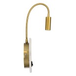 GLOBOSTAR® GOOSE 60885 Μοντέρνο Φωτιστικό Τοίχου - Απλίκα Ξενοδοχείου Reading Light με Φορτιστή USB 3A LED 6W 600lm 36° & 360° AC 220-240V IP20 Φυσικό Λευκό 4500K - Bridgelux COB Chip & TÜV SÜD Driver - Χρυσό Πλατίνα - Μ15.5 x Π22.5 x Υ30cm - 3 Χρόνια Εγγ