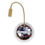 GLOBOSTAR® GOOSE 60885 Μοντέρνο Φωτιστικό Τοίχου - Απλίκα Ξενοδοχείου Reading Light με Φορτιστή USB 3A LED 6W 600lm 36° & 360° AC 220-240V IP20 Φυσικό Λευκό 4500K - Bridgelux COB Chip & TÜV SÜD Driver - Χρυσό Πλατίνα - Μ15.5 x Π22.5 x Υ30cm - 3 Χρόνια Εγγ