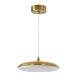 GLOBOSTAR® BARON 60886 Μοντέρνο Κρεμαστό Φωτιστικό Οροφής LED 12W 1440lm 120° AC 220-240V IP20 Ρυθμιζόμενο Λευκό CCT με On/Off 2700K/4500K/6000K - Lumileds SMD Chip - Χρυσό - Μ25 x Π25 x Υ8cm - 3 Χρόνια Εγγύηση
