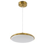 GLOBOSTAR® BARON 60886 Μοντέρνο Κρεμαστό Φωτιστικό Οροφής LED 12W 1440lm 120° AC 220-240V IP20 Ρυθμιζόμενο Λευκό CCT με On/Off 2700K/4500K/6000K - Lumileds SMD Chip - Χρυσό - Μ25 x Π25 x Υ8cm - 3 Χρόνια Εγγύηση