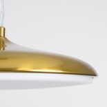 GLOBOSTAR® BARON 60886 Μοντέρνο Κρεμαστό Φωτιστικό Οροφής LED 12W 1440lm 120° AC 220-240V IP20 Ρυθμιζόμενο Λευκό CCT με On/Off 2700K/4500K/6000K - Lumileds SMD Chip - Χρυσό - Μ25 x Π25 x Υ8cm - 3 Χρόνια Εγγύηση