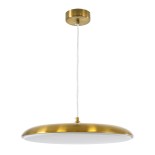 GLOBOSTAR® BARON 60887 Μοντέρνο Κρεμαστό Φωτιστικό Οροφής LED 24W 2880lm 120° AC 220-240V IP20 Ρυθμιζόμενο Λευκό CCT με On/Off 2700K/4500K/6000K - Lumileds SMD Chip - Χρυσό - Μ40 x Π40 x Υ10cm - 3 Χρόνια Εγγύηση