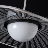 GloboStar® ACRYLICA 60974 Κρεμαστό Φωτιστικό Οροφής Design LED CCT 20W 2240lm 360° AC 220-240V - Εναλλαγή Φωτισμού μέσω Διακόπτη On/Off All In One Ψυχρό 6000k+Φυσικό 4500k+Θερμό 2700k Φ40cm - Μαύρο με Διάφανο Laser Designed Plexiglass - 3 Years Warranty