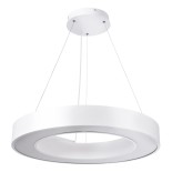 GLOBOSTAR® RA 61195 Μοντέρνο Κρεμαστό Φωτιστικό Οροφής LED 67W 7370lm 120° AC 220-240V IP20 Ρυθμιζόμενο Λευκό CCT με Χειριστήριο από 2700K έως 6000K Dimmable - Lumileds SMD Chip - Λευκό Ματ - Μ60 x Π60 x Υ8cm - 3 Χρόνια Εγγύηση