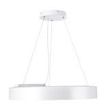GLOBOSTAR® RA 61195 Μοντέρνο Κρεμαστό Φωτιστικό Οροφής LED 67W 7370lm 120° AC 220-240V IP20 Ρυθμιζόμενο Λευκό CCT με Χειριστήριο από 2700K έως 6000K Dimmable - Lumileds SMD Chip - Λευκό Ματ - Μ60 x Π60 x Υ8cm - 3 Χρόνια Εγγύηση