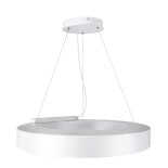 GLOBOSTAR® RA 61195 Μοντέρνο Κρεμαστό Φωτιστικό Οροφής LED 67W 7370lm 120° AC 220-240V IP20 Ρυθμιζόμενο Λευκό CCT με Χειριστήριο από 2700K έως 6000K Dimmable - Lumileds SMD Chip - Λευκό Ματ - Μ60 x Π60 x Υ8cm - 3 Χρόνια Εγγύηση