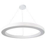 GLOBOSTAR® RA 61199 Μοντέρνο Κρεμαστό Φωτιστικό Οροφής LED 100W 11020lm 120° AC 220-240V IP20 Ρυθμιζόμενο Λευκό CCT με Χειριστήριο από 2700K έως 6000K Dimmable - Lumileds SMD Chip - Λευκό Ματ - Μ120 x Π120 x Υ8cm - 3 Χρόνια Εγγύηση