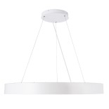 GloboStar® BURTON 61205-P Κρεμαστή Πλαφονιέρα Οροφής LED CCT 100W 11020lm 120° AC 220-240V - Εναλλαγή Φωτισμού μέσω Τηλεχειριστηρίου All In One Ψυχρό 6000k+Φυσικό 4500k+Θερμό 2700k Dimmable Φ80cm - Λευκό - 3 Years Warranty