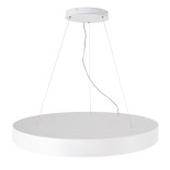 GloboStar® BURTON 61205-P Κρεμαστή Πλαφονιέρα Οροφής LED CCT 100W 11020lm 120° AC 220-240V - Εναλλαγή Φωτισμού μέσω Τηλεχειριστηρίου All In One Ψυχρό 6000k+Φυσικό 4500k+Θερμό 2700k Dimmable Φ80cm - Λευκό - 3 Years Warranty