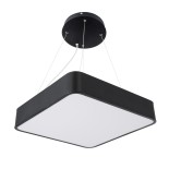 GLOBOSTAR® KAMALA 61206-P Μοντέρνο Κρεμαστό Φωτιστικό Οροφής LED 67W 6700lm 120° AC 220-240V IP20 Ρυθμιζόμενο Λευκό CCT με Χειριστήριο από 2700K έως 6000K Dimmable - Lumileds SMD Chip - Μαύρο Ματ - Μ40 x Π40 x Υ8cm - 3 Χρόνια Εγγύηση