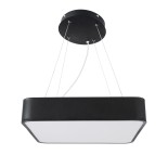 GLOBOSTAR® KAMALA 61206-P Μοντέρνο Κρεμαστό Φωτιστικό Οροφής LED 67W 6700lm 120° AC 220-240V IP20 Ρυθμιζόμενο Λευκό CCT με Χειριστήριο από 2700K έως 6000K Dimmable - Lumileds SMD Chip - Μαύρο Ματ - Μ40 x Π40 x Υ8cm - 3 Χρόνια Εγγύηση