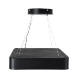 GLOBOSTAR® KAMALA 61206-P Μοντέρνο Κρεμαστό Φωτιστικό Οροφής LED 67W 6700lm 120° AC 220-240V IP20 Ρυθμιζόμενο Λευκό CCT με Χειριστήριο από 2700K έως 6000K Dimmable - Lumileds SMD Chip - Μαύρο Ματ - Μ40 x Π40 x Υ8cm - 3 Χρόνια Εγγύηση