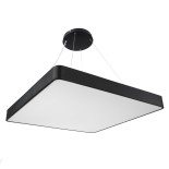 GLOBOSTAR® KAMALA 61210-P Μοντέρνο Κρεμαστό Φωτιστικό Οροφής LED 100W 10000lm 120° AC 220-240V IP20 Ρυθμιζόμενο Λευκό CCT με Χειριστήριο από 2700K έως 6000K Dimmable - Lumileds SMD Chip - Μαύρο Ματ - Μ80 x Π80 x Υ8cm - 3 Χρόνια Εγγύηση