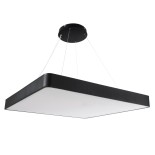 GLOBOSTAR® KAMALA 61210-P Μοντέρνο Κρεμαστό Φωτιστικό Οροφής LED 100W 10000lm 120° AC 220-240V IP20 Ρυθμιζόμενο Λευκό CCT με Χειριστήριο από 2700K έως 6000K Dimmable - Lumileds SMD Chip - Μαύρο Ματ - Μ80 x Π80 x Υ8cm - 3 Χρόνια Εγγύηση