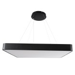 GLOBOSTAR® KAMALA 61210-P Μοντέρνο Κρεμαστό Φωτιστικό Οροφής LED 100W 10000lm 120° AC 220-240V IP20 Ρυθμιζόμενο Λευκό CCT με Χειριστήριο από 2700K έως 6000K Dimmable - Lumileds SMD Chip - Μαύρο Ματ - Μ80 x Π80 x Υ8cm - 3 Χρόνια Εγγύηση