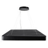 GLOBOSTAR® KAMALA 61210-P Μοντέρνο Κρεμαστό Φωτιστικό Οροφής LED 100W 10000lm 120° AC 220-240V IP20 Ρυθμιζόμενο Λευκό CCT με Χειριστήριο από 2700K έως 6000K Dimmable - Lumileds SMD Chip - Μαύρο Ματ - Μ80 x Π80 x Υ8cm - 3 Χρόνια Εγγύηση