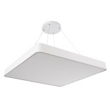 GloboStar® KAMALA 61211-P Κρεμαστή Πλαφονιέρα Οροφής LED CCT 100W 11020lm 120° AC 220-240V - Εναλλαγή Φωτισμού μέσω Τηλεχειριστηρίου All In One Ψυχρό 6000k+Φυσικό 4500k+Θερμό 2700k Dimmable Μ80 x Π80 x Υ8cm - Λευκό - 3 Years Warranty