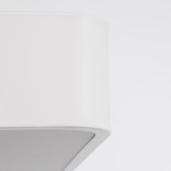 GloboStar® KAMALA 61211-P Κρεμαστή Πλαφονιέρα Οροφής LED CCT 100W 11020lm 120° AC 220-240V - Εναλλαγή Φωτισμού μέσω Τηλεχειριστηρίου All In One Ψυχρό 6000k+Φυσικό 4500k+Θερμό 2700k Dimmable Μ80 x Π80 x Υ8cm - Λευκό - 3 Years Warranty