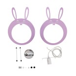 GloboStar® BUNNY 61577 Μοντέρνο Παιδικό Κρεμαστό Φωτιστικό Οροφής Μονόφωτο 1 x E27 Ροζ PVC Φιγούρα Λαγουδάκι Μ27.2 x Π15.5 x Υ40cm