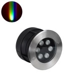 GLOBOSTAR® UNDERWATER-YUNI 90419 Υποβρύχιο Χωνευτό Σποτ για Σιντριβάνια/Πισίνες LED 6W 510lm 30° DC 24V Αδιάβροχο IP68 RGBW DMX512 Dimmable - Ανοξείδωτο Ατσάλι 304 - Φ15 x Υ10cm - Q14cm - 3 Χρόνια Εγγύηση