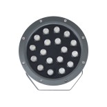 GloboStar® TREELIGHT-RIVA 90366 Σποτ Φωτισμού Ειδικό για Φυτά - Δέντρα με Βάση Κήπου / Καρφωτό LED 24W 2040lm 10° DC 24V Αδιάβροχο IP67 Φ20.5 x Υ6.5cm RGBW DMX512 - Γκρι Ανθρακί - 3 Years Warranty