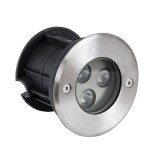 GLOBOSTAR® UNDERWATER-HUNI 90414 Υποβρύχιο Χωνευτό Σποτ για Σιντριβάνια/Πισίνες LED 3W 270lm 30° DC 24V Αδιάβροχο IP68 Θερμό Λευκό 2700K Dimmable - Ανοξείδωτο Ατσάλι 304 - Φ10 x Υ7.5cm - Q9.5 - 3 Χρόνια Εγγύηση