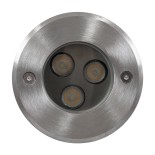 GLOBOSTAR® UNDERWATER-HUNI 90414 Υποβρύχιο Χωνευτό Σποτ για Σιντριβάνια/Πισίνες LED 3W 270lm 30° DC 24V Αδιάβροχο IP68 Θερμό Λευκό 2700K Dimmable - Ανοξείδωτο Ατσάλι 304 - Φ10 x Υ7.5cm - Q9.5 - 3 Χρόνια Εγγύηση