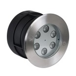 GLOBOSTAR® UNDERWATER-YUNI 90417 Υποβρύχιο Χωνευτό Σποτ για Σιντριβάνια/Πισίνες LED 6W 540lm 30° DC 24V Αδιάβροχο IP68 Θερμό Λευκό 2700K Dimmable - Ανοξείδωτο Ατσάλι 304 - Φ15 x Υ10cm - 3 Χρόνια Εγγύηση