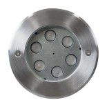 GLOBOSTAR® UNDERWATER-YUNI 90417 Υποβρύχιο Χωνευτό Σποτ για Σιντριβάνια/Πισίνες LED 6W 540lm 30° DC 24V Αδιάβροχο IP68 Θερμό Λευκό 2700K Dimmable - Ανοξείδωτο Ατσάλι 304 - Φ15 x Υ10cm - 3 Χρόνια Εγγύηση