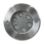 GloboStar® UNDERWATER-YUNI 90418 Υποβρύχιο Χωνευτό Φωτιστικό Σποτ Ειδικό για Σιντριβάνια LED 6W 600lm 30° DC 24V Αδιάβροχο IP68 Φ15 x Υ10cm Ψυχρό Λευκό 6000K - Ανοξείδωτο Ατσάλι - 3 Years Warranty